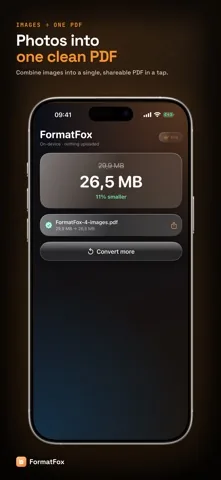 FormatFox combining four photos into a single PDF file
